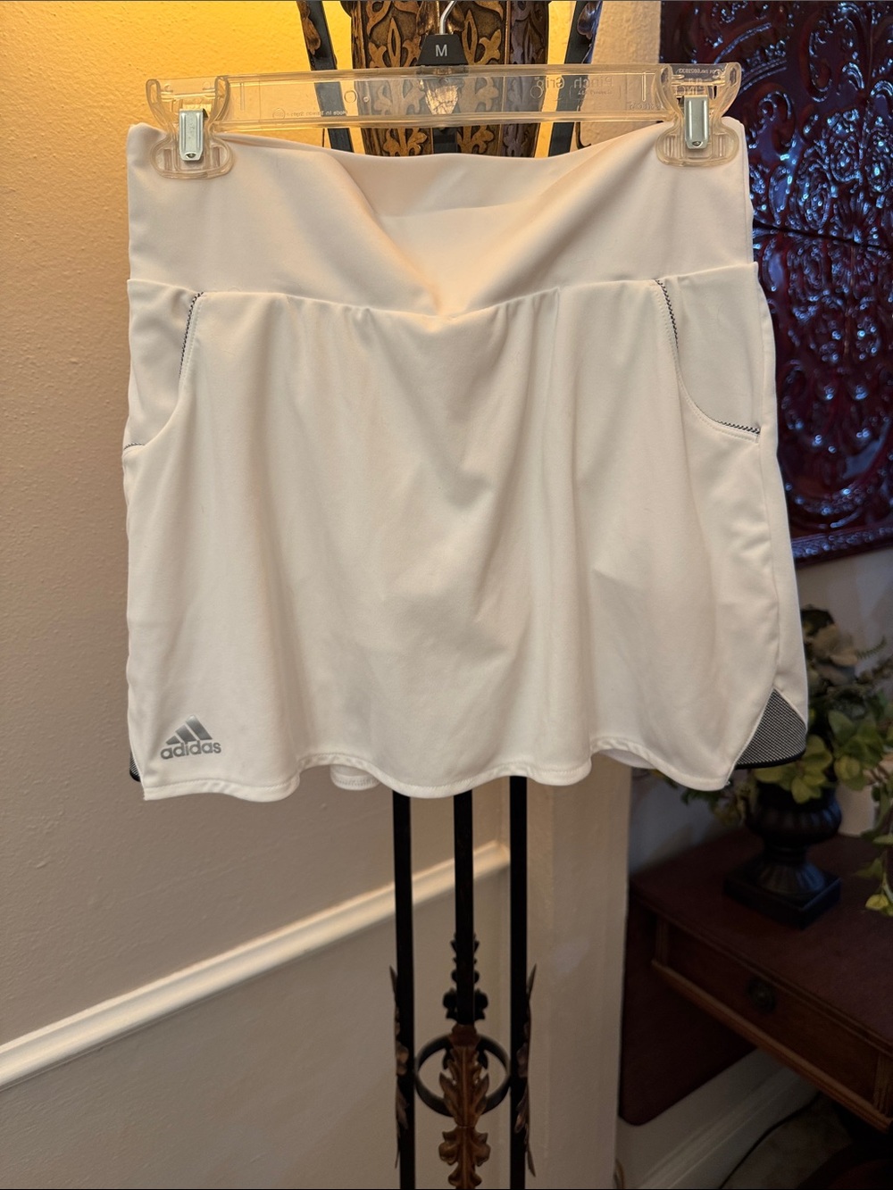 adidas White Athletic Skort with Side Pockets